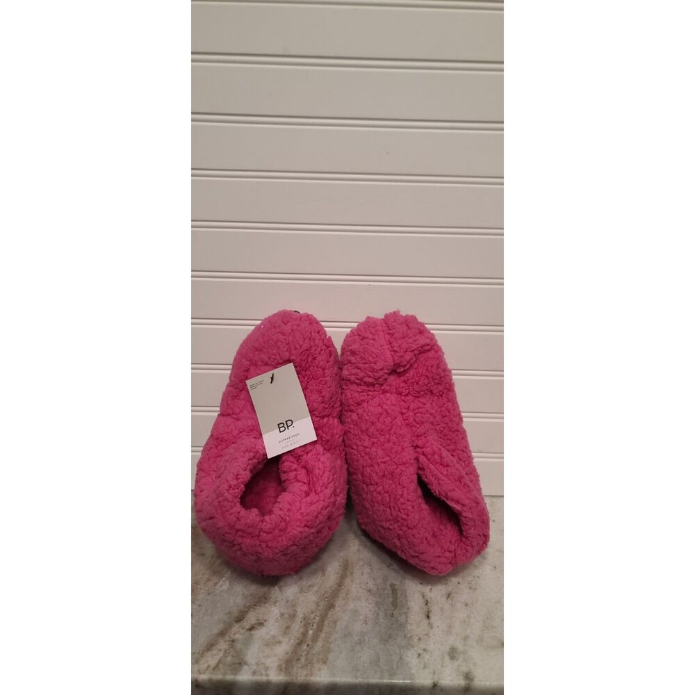 Nordstrom BP Womens Pink Berry Shearling Pull On Boots Slippers Size S/M 5-7 NWT